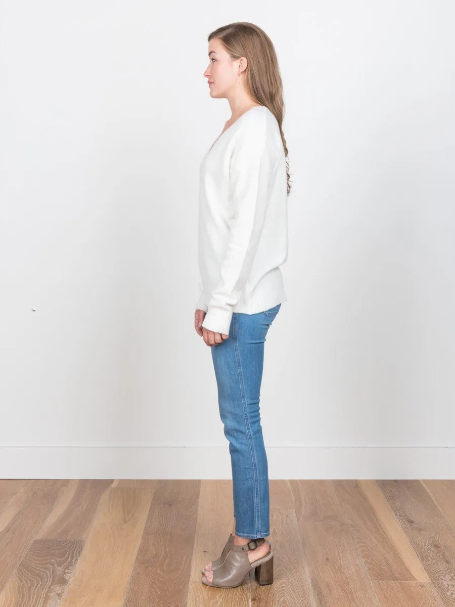 v-neck sweater - cream