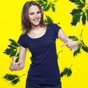 Women's Plain T-Shirt Navy Blue